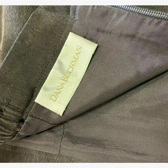 Dana Buchman 100% Silk Brown Lined Pencil Skirt Size 12 - Picture 14 of 14
